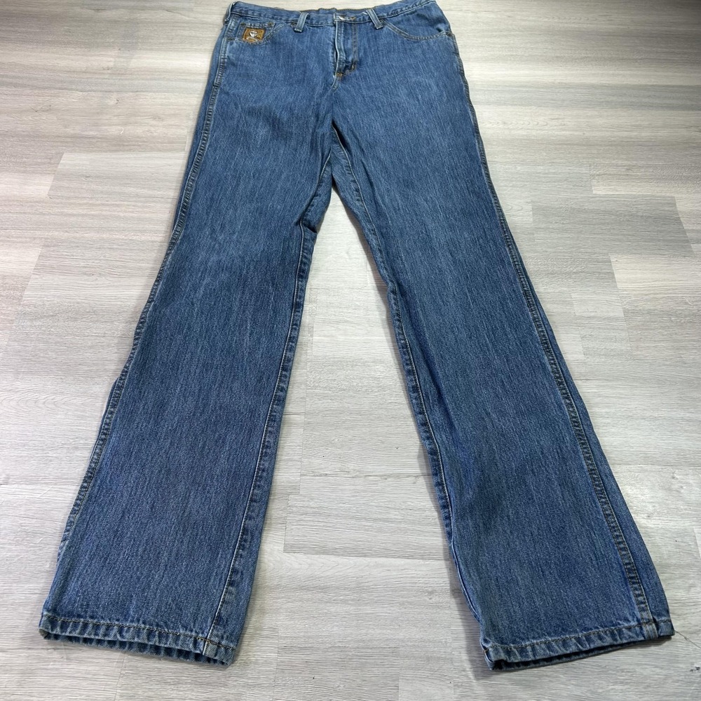 Cinch Jeans Mens 34x35 Blue Relaxed Bootcut Denim Med Wash MB90532001